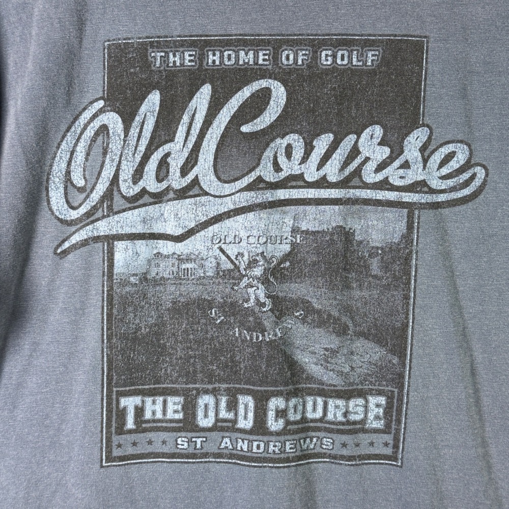 Vtg St Andrews Old Course Golf T-Shirt Cotton Garment Dye Blue Mens M Faded